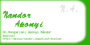 nandor aponyi business card